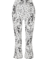 White and Black Print Flare Pants