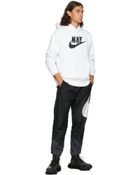 Nike White Black Fleece Sportswear Club Hoodie