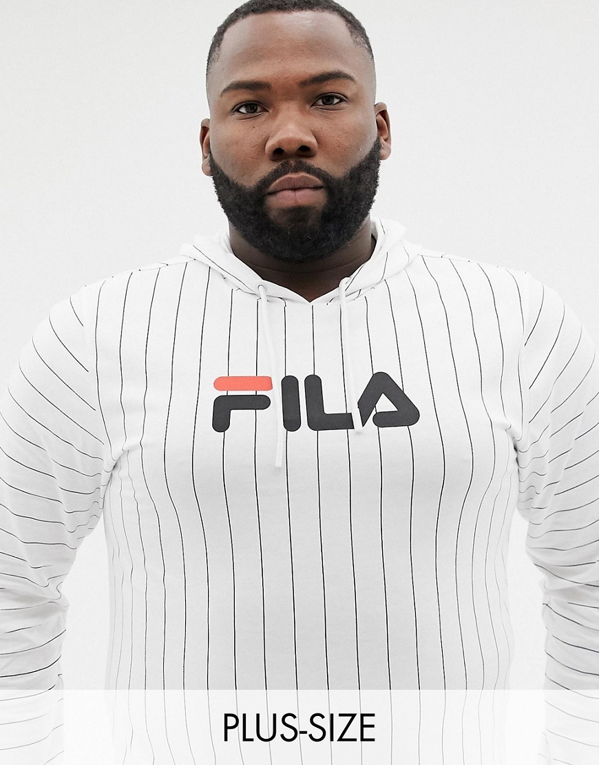 Fila Black Line Mario Long T Shirt With Hood In White, $25 | Asos | Lookastic