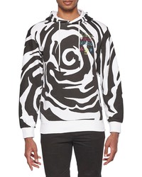 ELEVENPARIS Bless This Mess Swirl Cotton Hoodie In White Swirl Aop At Nordstrom