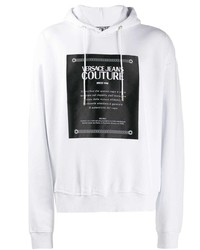 VERSACE JEANS COUTURE Brushed Fleece Label Print Hoodie