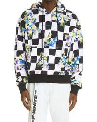 Off-White Check Floral Oversize Hoodie