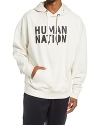 HUMAN NATION Gender Inclusive Organic Cotton Blend Logo Hoodie