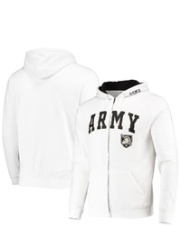 Colosseum White Army Black Knights Arch Logo 30 Full Zip Hoodie