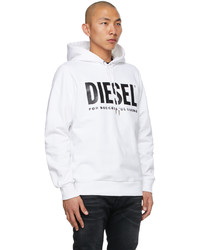 Diesel White S Gir Division Logo Hoodie