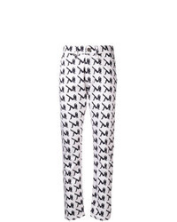 White and Black Print Jeans