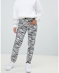 ASOS DESIGN Ritson Rigid Mom Jeans In Zebra Print