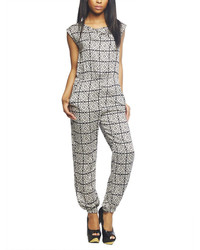 Arden B Two Tone Tiled Print Jumpsuit