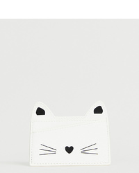 Monki Cat Face Card Holder In White