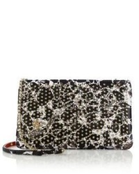 Christian Louboutin Loubiposh Studded Abstract Print Leather Clutch