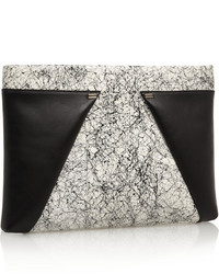 Roland Mouret Trocadero Printed Elaphe And Leather Clutch