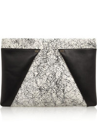 Roland Mouret Trocadero Printed Elaphe And Leather Clutch