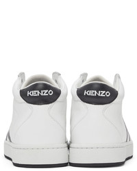 Kenzo White K Logo Kourt Hi Sneakers