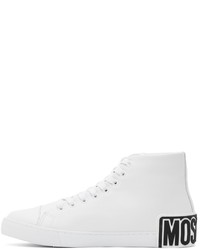 Moschino White Logo Heel High Sneakers