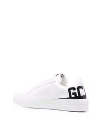 Gcds Bucket Logo Print Leather Sneakers