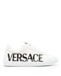 Versace Greca Logo Print Low Top Sneakers