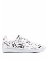 DSQUARED2 Handwriting Print Leather Sneakers