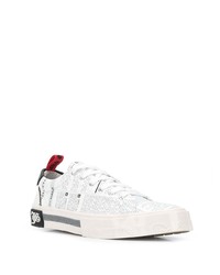 John Galliano Text Print Lace Up Sneakers