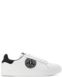 VERSACE JEANS COUTURE White 88 V Emblem Court Sneakers