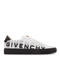 Givenchy White And Black Embroidered Urban Street Sneakers