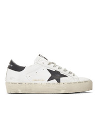 Golden Goose White And Black Hi Star Sneakers