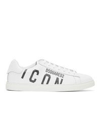DSQUARED2 White And Black Icon New Tennis Sneakers