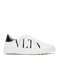 Valentino Garavani White And Black Vltn Open Sneakers