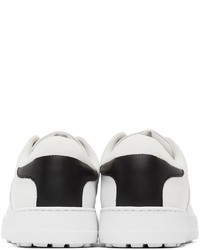 Salvatore Ferragamo White Black Gancini Sneakers