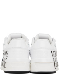 VERSACE JEANS COUTURE White Black Printed Sneakers