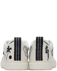 Ps By Paul Smith White Lee Dreamscape Embroidered Sneakers