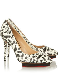 Charlotte Olympia Debbie Printed Leather Pumps