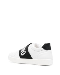 Moschino Logo Strap Leather Sneakers