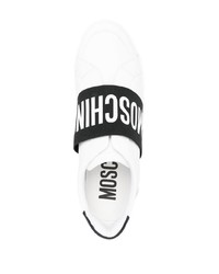 Moschino Logo Strap Leather Sneakers