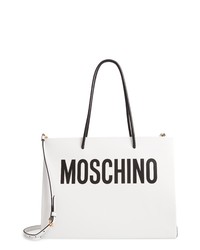 Moschino Logo Leather Shopping Bag