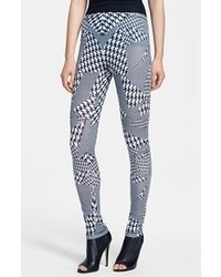 McQ by Alexander McQueen Print Houndstooth Leggings Black White Large