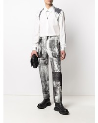 Alexander McQueen Abstract Print Harness Detail Shirt