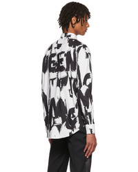 Alexander McQueen Black White Graffiti Shirt