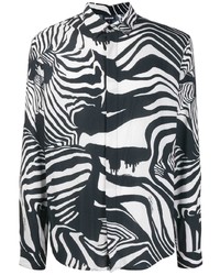 Just Cavalli Distorted Zebra Pattern Shirt