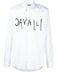 Roberto Cavalli Graffiti Logo Print Tailored Shirt
