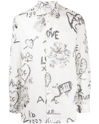 Alexander McQueen Graphic Print Long Sleeve Shirt