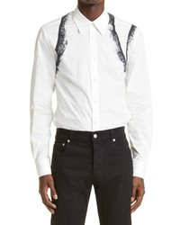 Alexander McQueen Harness Print Cotton Button Up Shirt