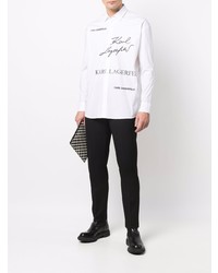 Karl Lagerfeld Logo Print Button Up Shirt