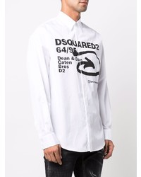 DSQUARED2 Logo Print Cotton Shirt