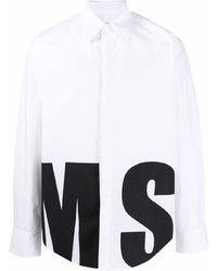 MSGM Logo Print Long Sleeve Shirt