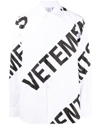 Vetements Logo Print Long Sleeve Shirt