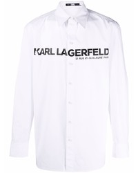 Karl Lagerfeld Logo Print Organic Cotton Shirt