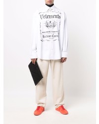 Vetements Logo Print Relaxed Fit Shirt