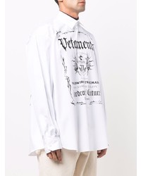 Vetements Logo Print Relaxed Fit Shirt