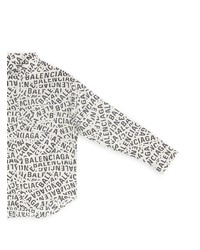 Balenciaga Logo Tape Print Long Sleeve Shirt