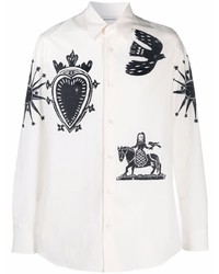 Alexander McQueen Motif Print Cotton Shirt